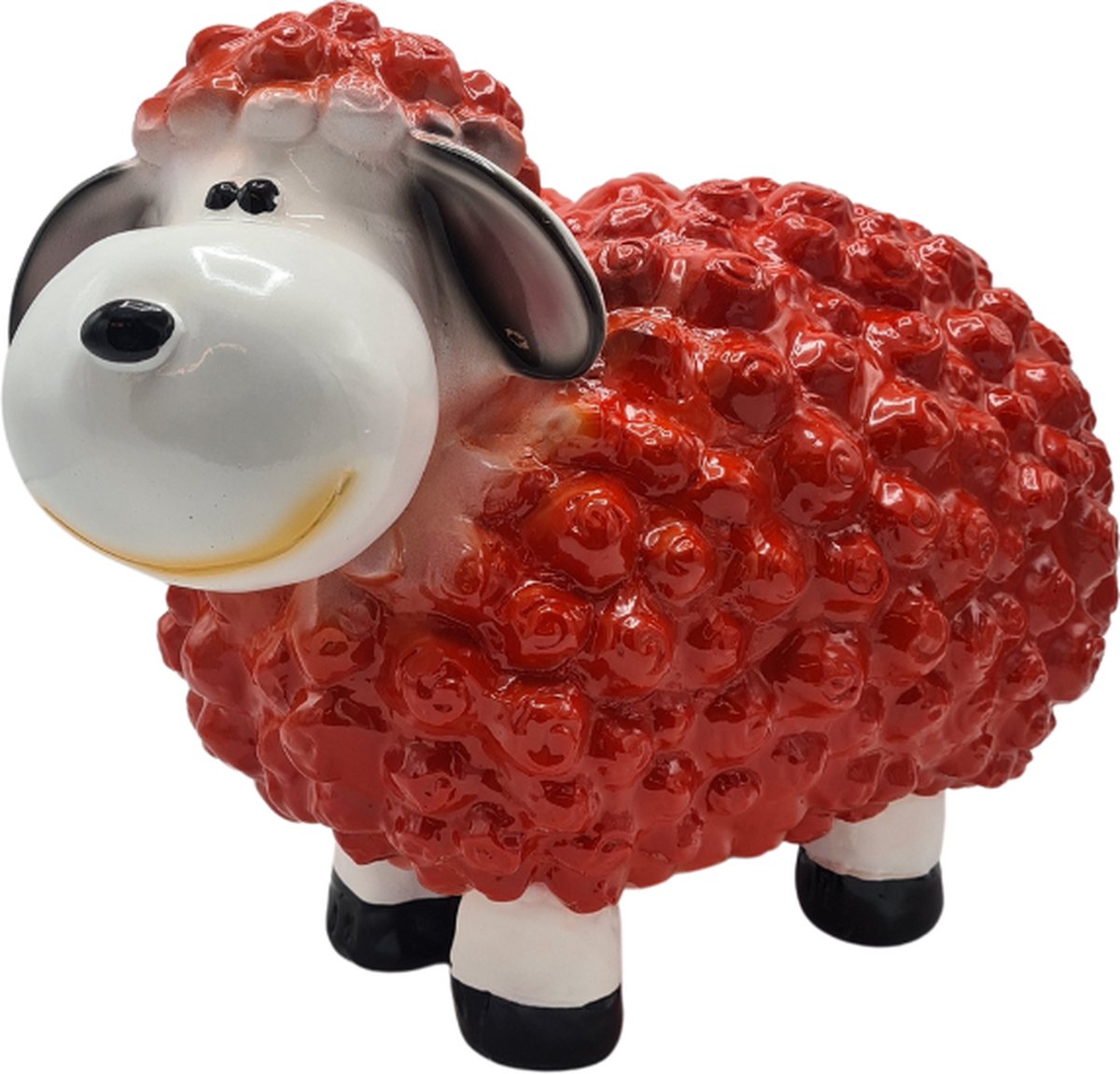 Deco4yourhome® - Tuinbeeld M - Schaap - Rood - 23cm - Schaapje - Beeld