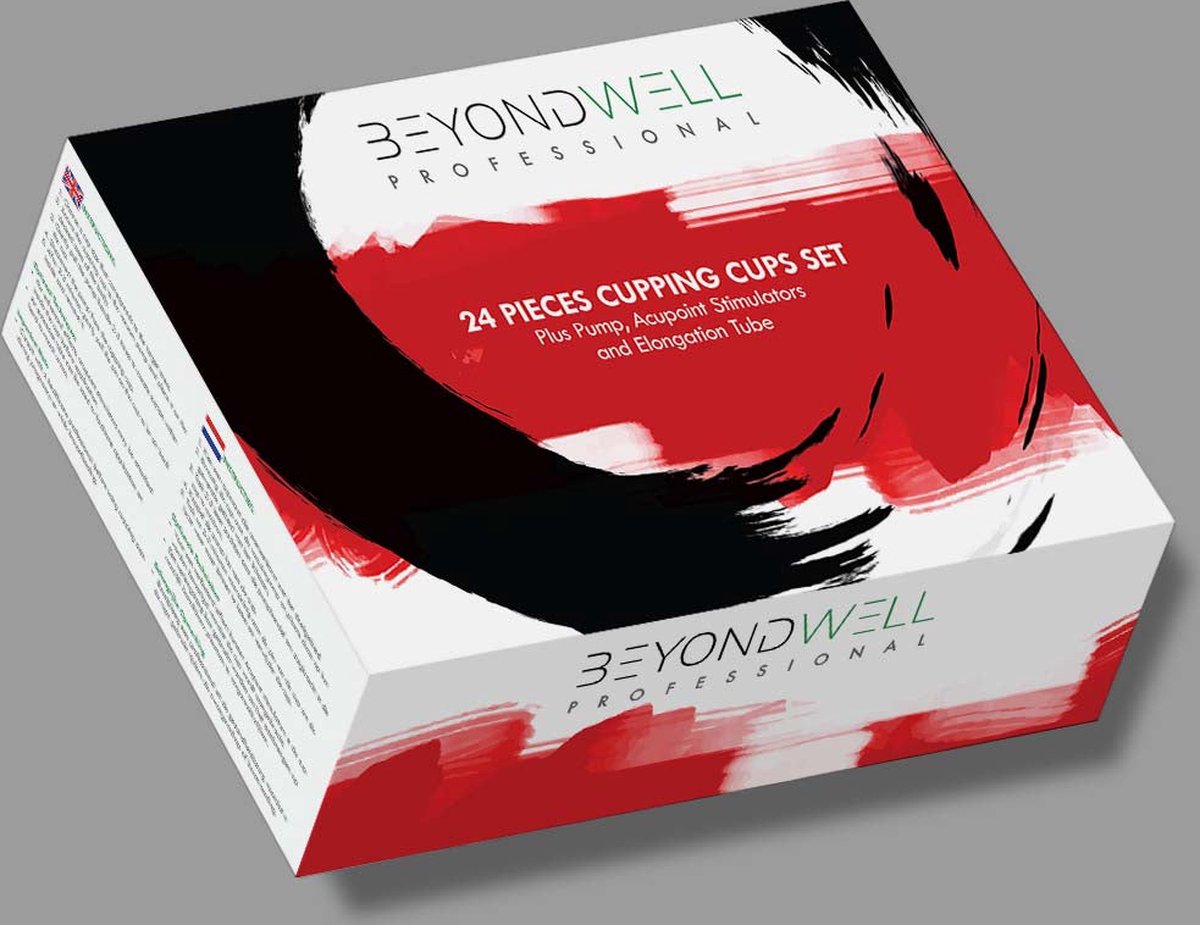 24x Cupping Massage Set met Pomp plus 12x Acupuntmagneten en Verlengslang - Topkwaliteit