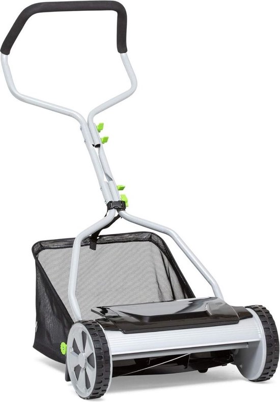 Grasmaaier Handmatig – Grastrimmer Met 20 Liter Opvangbak – Handmaaier 40 Cm Breed – Kooimesmaaier Met 4 Posities