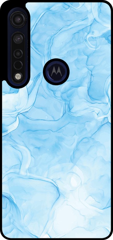 Huawei P30 Lite TPU Hoesje met Marmer Opdruk Blauw