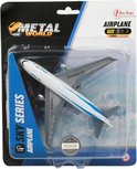 Wit vliegtuigmodel 'Boeing 777' in 'Sky Series' verpakking met blauwe accenten.