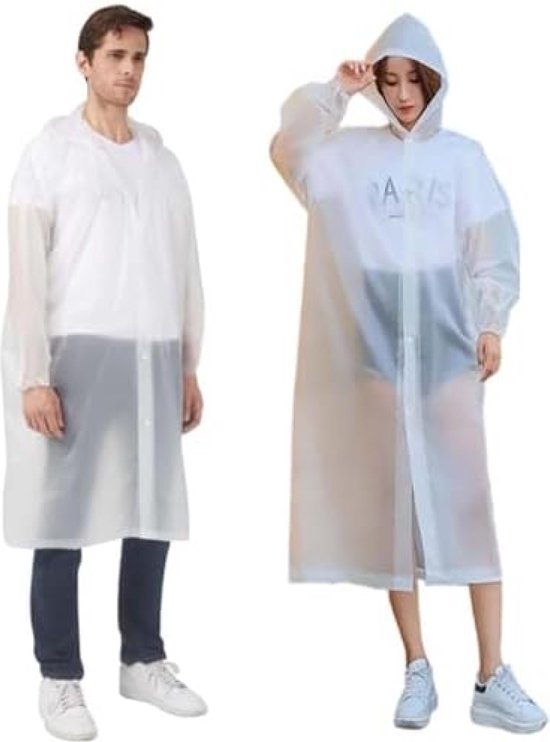 Domueay Regenponcho voor Kinderen 2 Stuks Herbruikbaar