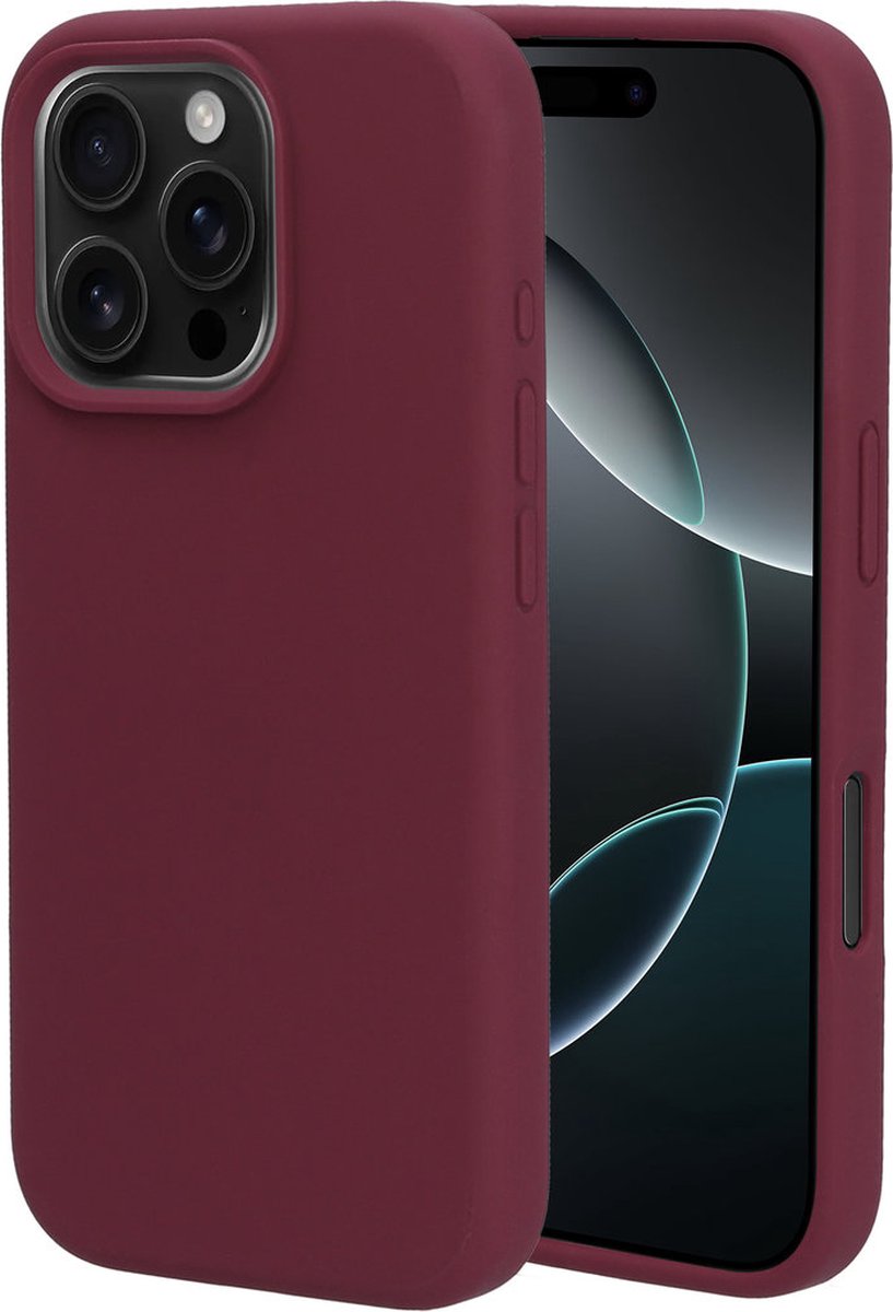 Mobiparts hoesje geschikt voor de Apple iPhone 16 Pro - Siliconen - Paars Rood