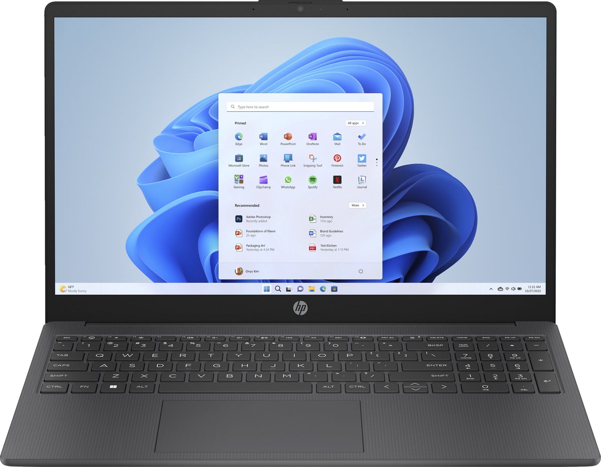 HP 15-fc0351nd AMD Ryzen™ 5 7520U Laptop 39,6 cm (15.6") Full HD 16 GB LPDDR5-SDRAM 1 TB SSD Wi-Fi 6 (802.11ax) Windows 11 Home Grijs