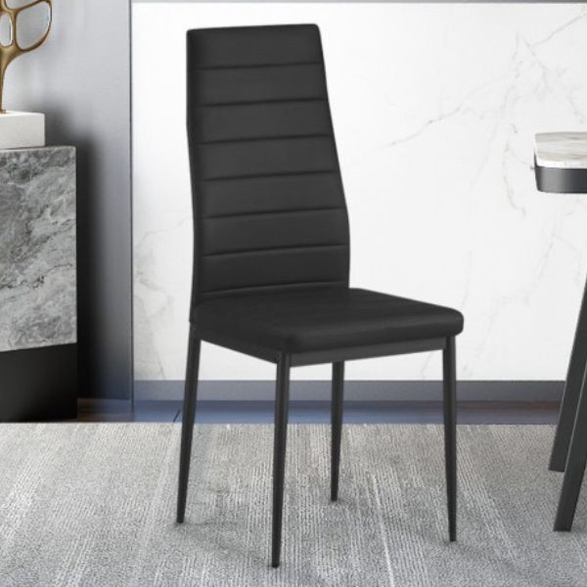Set van 4 eetkamerstoelen Kenzo - Zwart PU