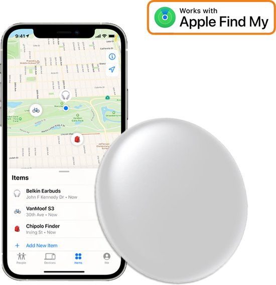 VCTparts Smart Tag Bluetooth/GPS Locatie Tracker met Live Tracer Maps