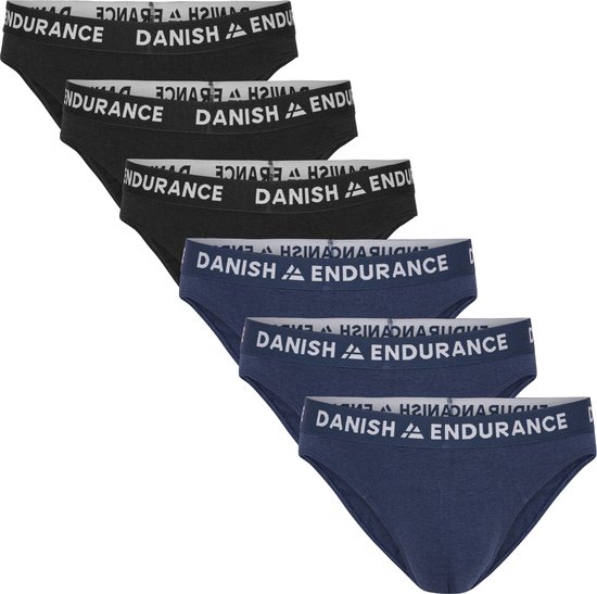 DANISH ENDURANCE Culottes en Viscose de Bamboe - Sous-vêtements Classique - pour Homme - Lot de 6 - Multicolore - L