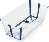 Stokke Flexi Bath, Transparant Blauw - Opvouwbaar babybadje - Lichtgewicht, duurzaam en gemakkelijk op te bergen - Handig om thuis of op reis te gebruiken - Geschikt voor pasgeborenen en baby's