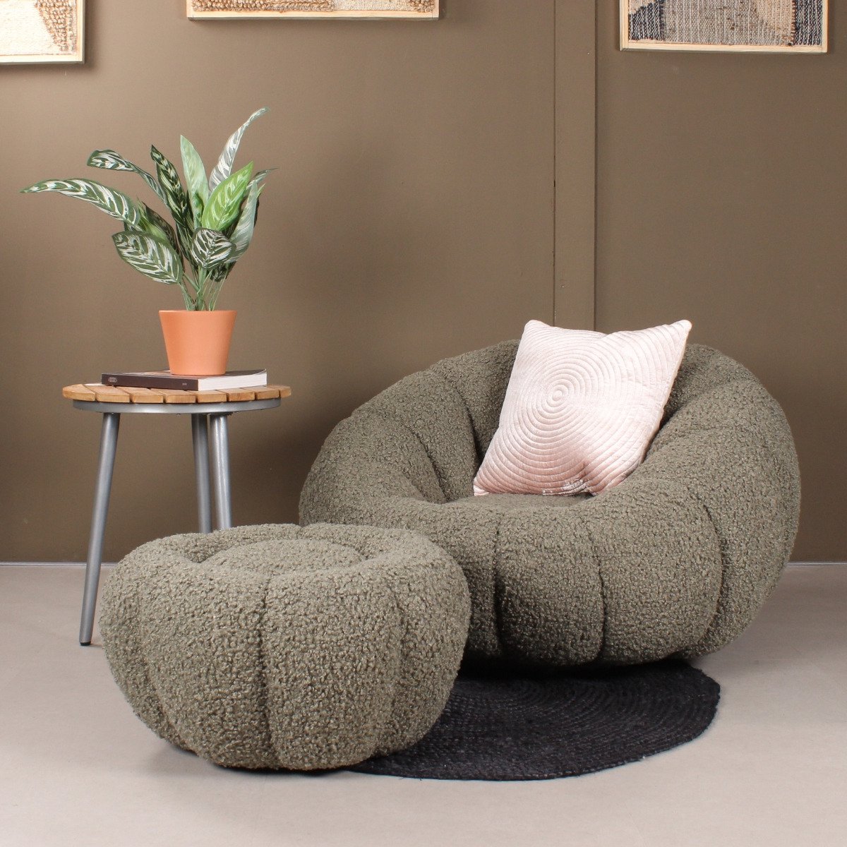 DS4U - Olivia fauteuil set teddy - groen