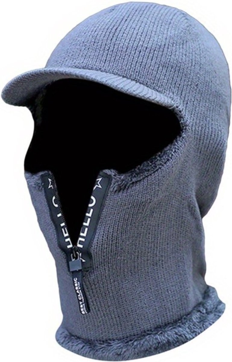 Bovista Wintermuts Heren Dames Volwassenen Muts Ski Mask Bivakmuts Balaclava Ski Masker Full Face Mask Winter Grijs