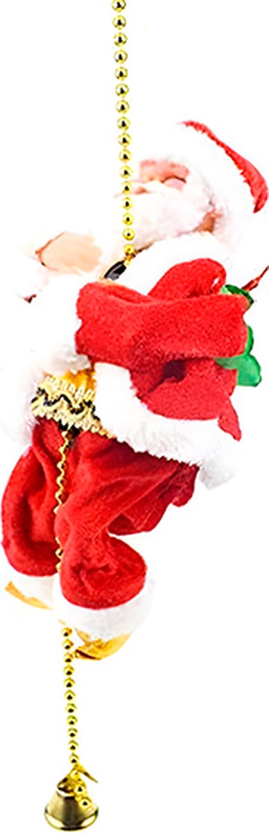 Jojoy - Klimmende Kerstman 100cm ketting - Muziek en Licht - Ideaal voor Kerstboom en Feestelijke Decoratietdecoratie - Kerst - SANTACLIMB