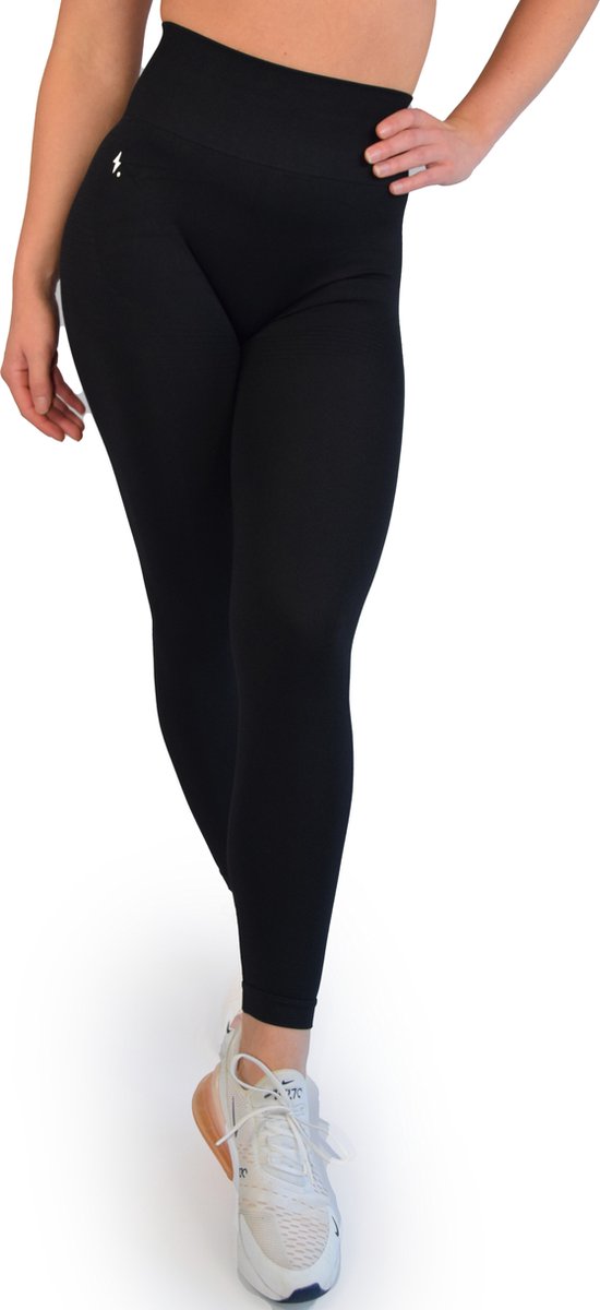 Sportlegging dames - Sportlegging scrunch - Sportlegging high waist - Shaping & squat-proof - Fitness & yoga legging - Impulse Fitwear - Zwart - Maat M van Merkloos — afbeelding 2