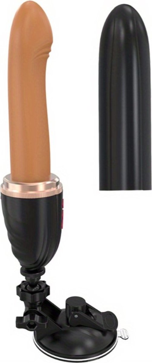 Goedkoopste Bovista Stotende Dildo - Stotende Vibrator - Bewegende Dildo - Stotende Buttplug - Voor Mannen - Thrusting Dildo - Verwarmde Dildo - Zwart