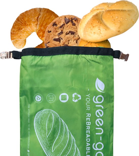 Foto: Green goose herbruikbare broodjeszak xl 40x25cm gemaakt van gerecyclde plastic flessen rpet diepvriesbestendig broodzakken voor zelfgemaakt brood wasmachine wasbaar