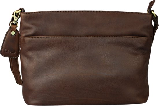 Sac à bandoulière en cuir marron foncé Ella