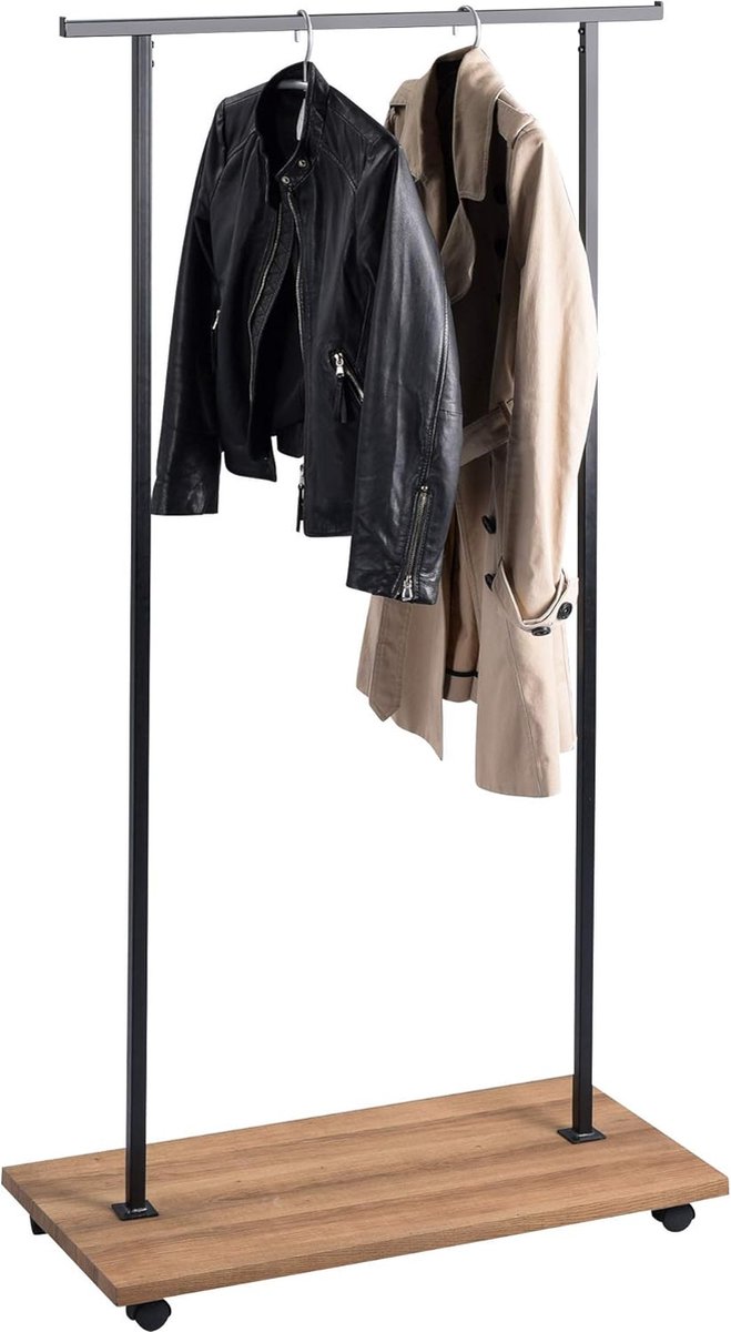 Goodivery ® Stijlvolle MDF Kledingrek met Metalen Stang en Houten Basisplaat, 80 x 161 x 40 cm