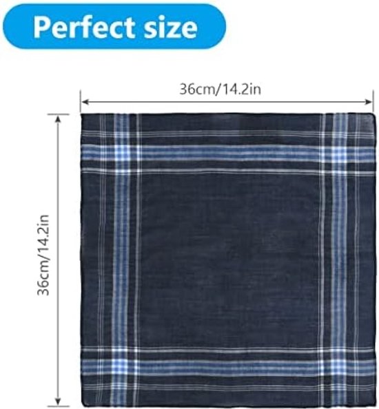 Lot De 12 Mouchoirs En Coton Pour Hommes - Taille 40x40 Cm, Tissu Doux Et Absorbant, Réutilisables, Design Classique, Cadeau Pratique