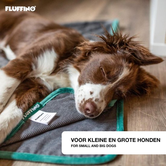 FLUFFINO® Hondendeken, omkeerbare deken, hoogwaardig, pluizig zachte en robuuste bovenkant, 150 x 100 cm, wasbaar op 40 °C, grijs, knuffeldeken, ligdeken voor grote en kleine honden, bankdeken