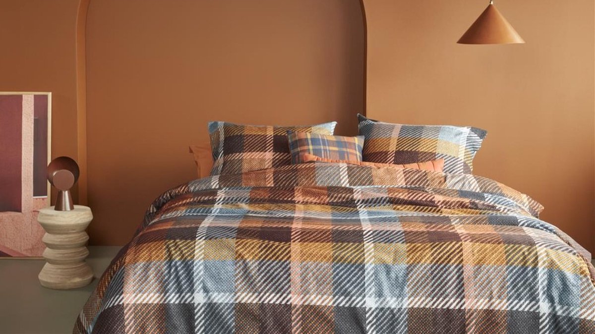 Beddinghouse Brett dekbedovertrek - Tweepersoons - 200x200/220 cm - Steenrood