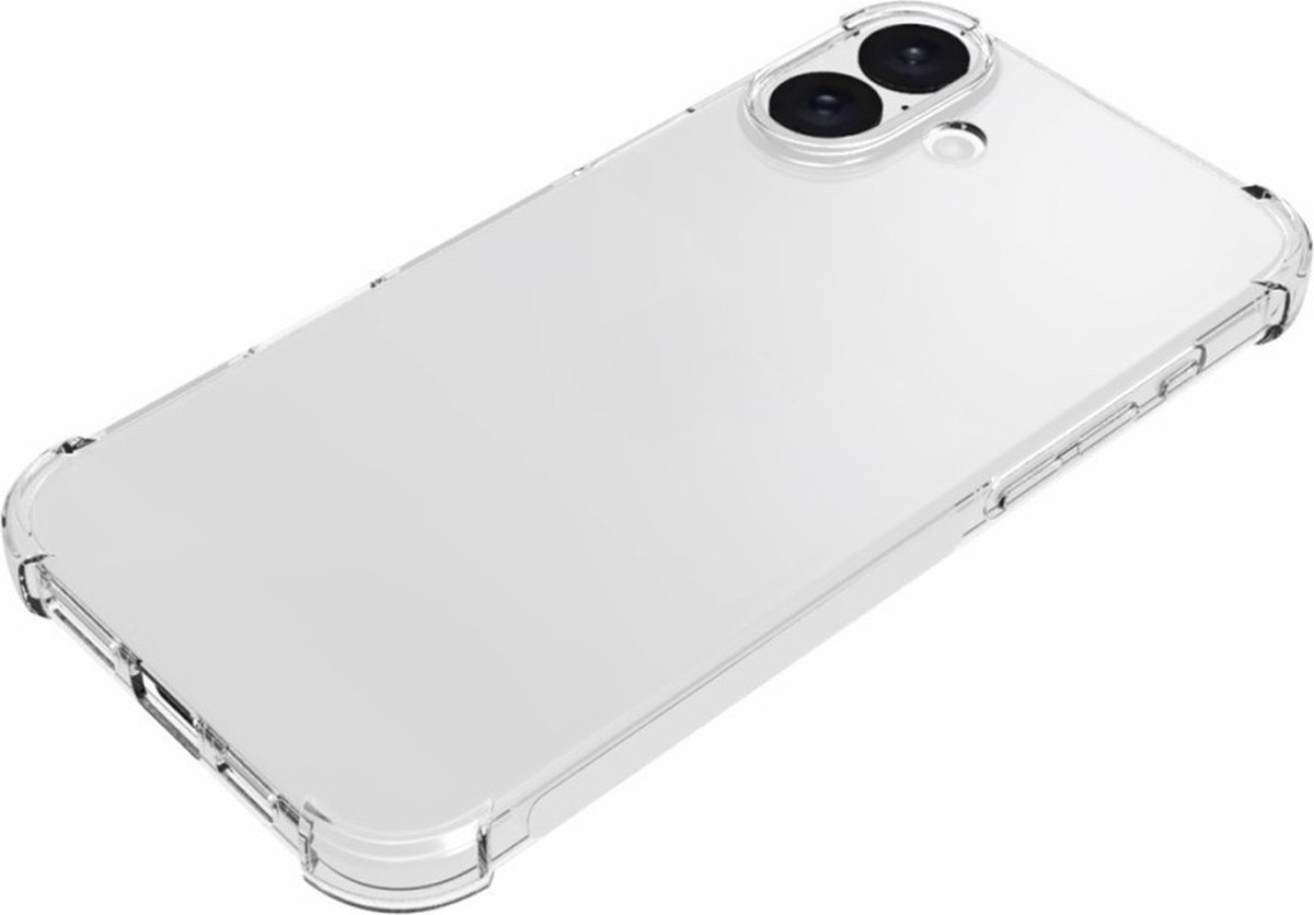 iPhone 16 Plus hoesje transparant TPU met schokbestendige AirBag hoeken, dunne beschermcover - Afbeelding 5
