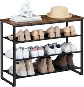 IN.HOMEXL Schoenenrek - Schoenenkast Bruin - Sitpin - 10 Haken - 75x29x59cm