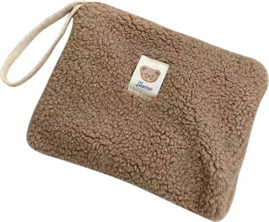 Trousse de maquillage Teddy - Trousse de maquillage - Trousse de toilette - Trousse cosmétique - Trousse de toilette de voyage - Organisateur de maquillage - Trousse de Beauty - Trousse de voyage - Marron - LOUZIR