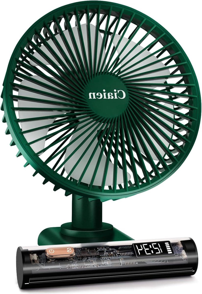 Oscillerende kleine USB-ventilator Stille persoonlijke tafelventilator (groen)