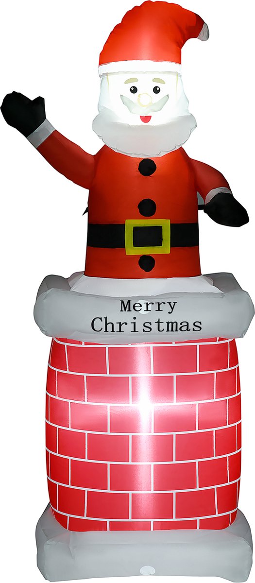 HOMCOM Opblaasbare Kerstman Polyester 80L x 70B x 210H cm Meerkleurig
