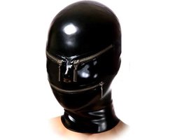 Latex seks masker - BDSM - 100 % Latex - 0,45MM Dik - Rits ogen en mond - S/M