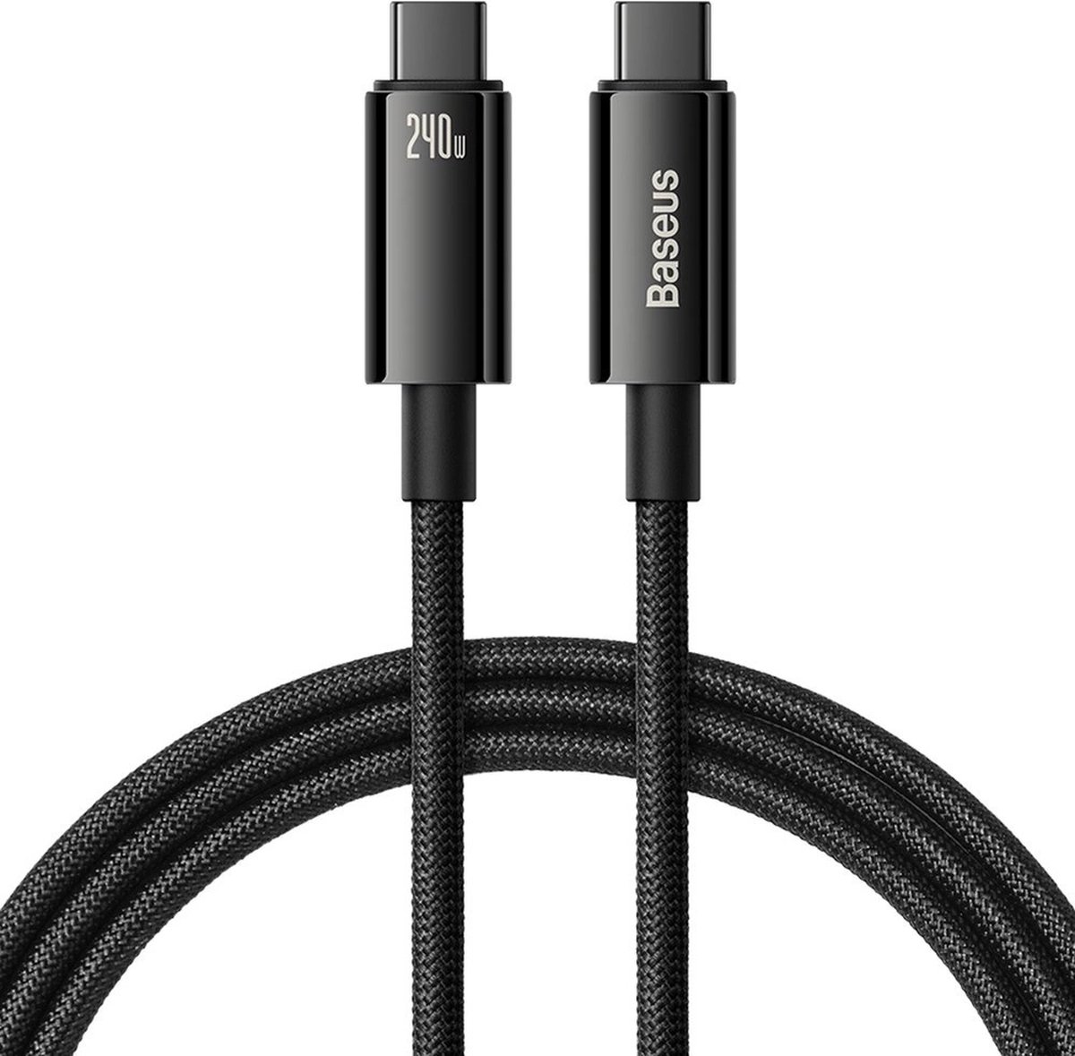 USB - C - USB C kabel 480Mb/s 240W 1m Baseus Wolfraam Goud CAWJ040101 - zwart