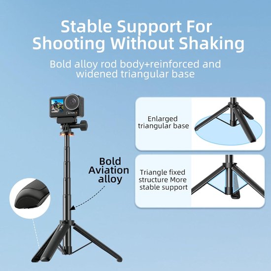 136cm Selfiestick met Statief voor Insta 360 X5/X4/X3/ONE X2/ONE X/ONE RS(niet voor 1-inch 360)/Ace Pro/Ace Pro 2 Camera's