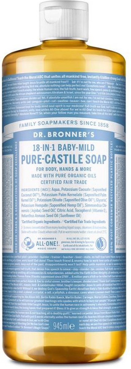 Dr. Bonner's - Vloeibare Zeep Baby Mild van Merkloos — afbeelding 3
