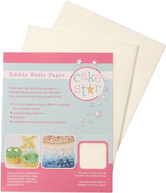 Papier Comestible Cake Star Wit pcs/12