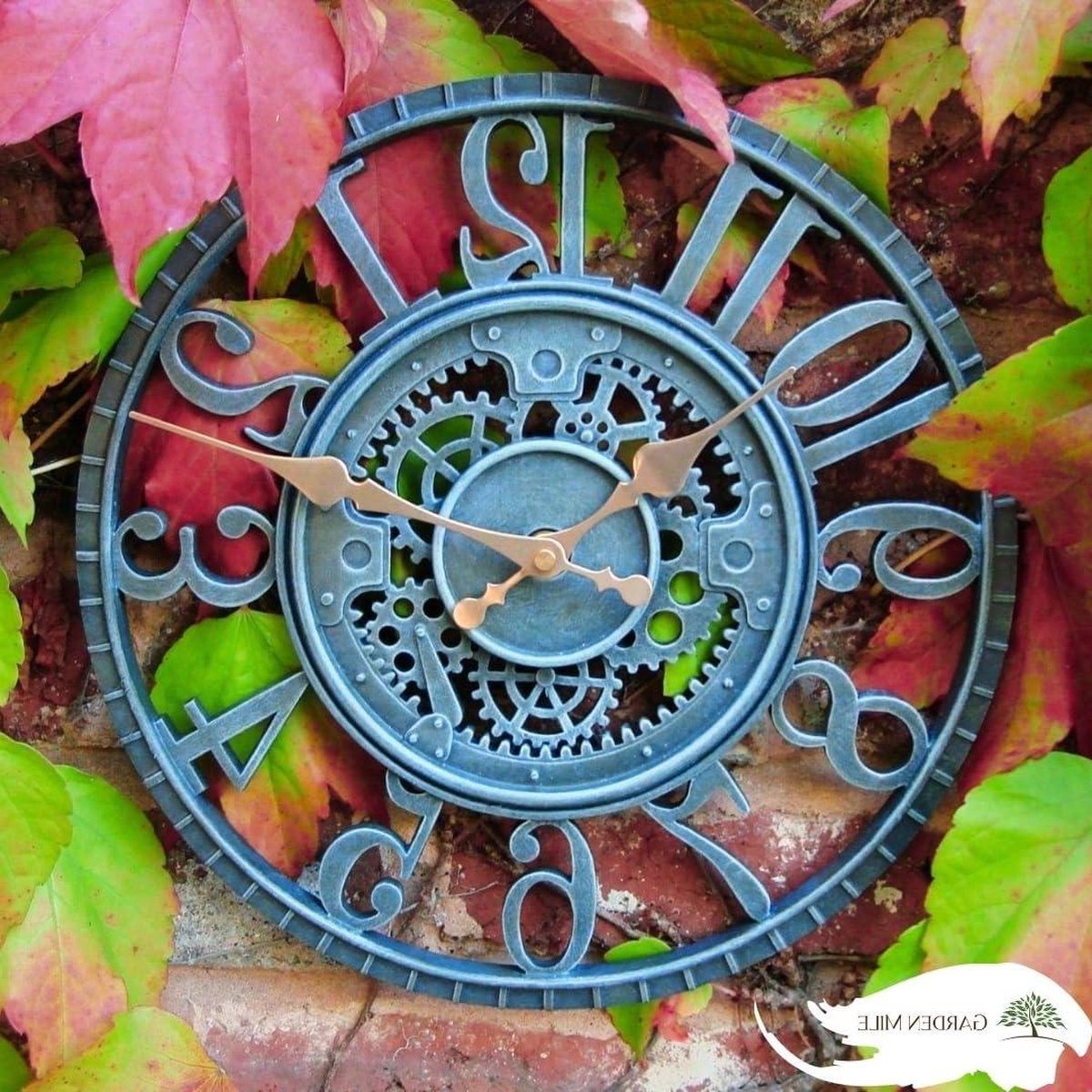 Grote Waterdichte Outdoor Wandklok 30 cm - Buiten Tuinklok Quartz Batterij Werkt - Ronde Klok Retro Thuis Keuken Woonkamer Decor