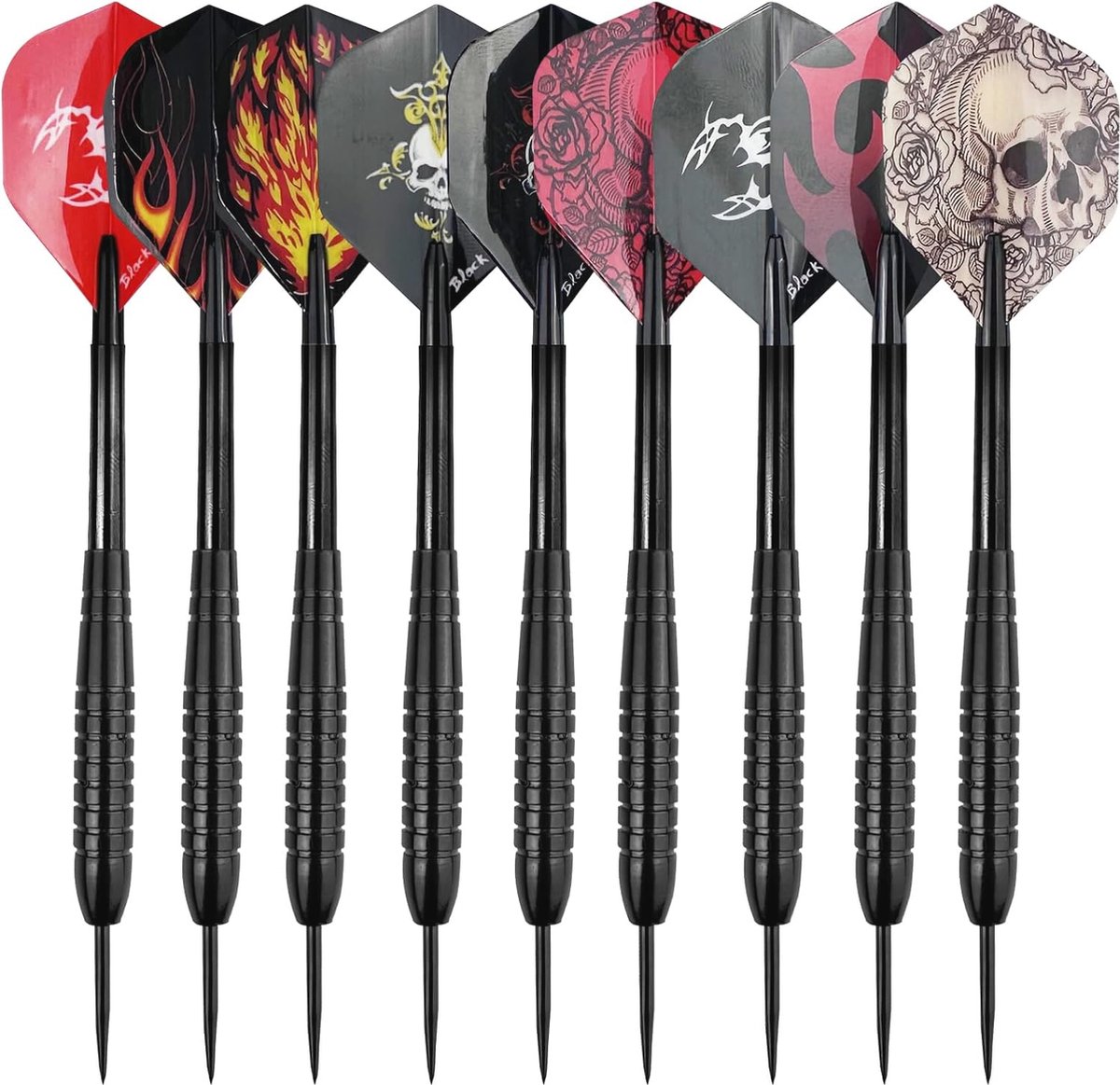 Professionele Dartpijlen - 25g Metalen Dartpijlen met Stalen Punt voor Beginners en Gevorderden - Inclusief Flights en Schachten