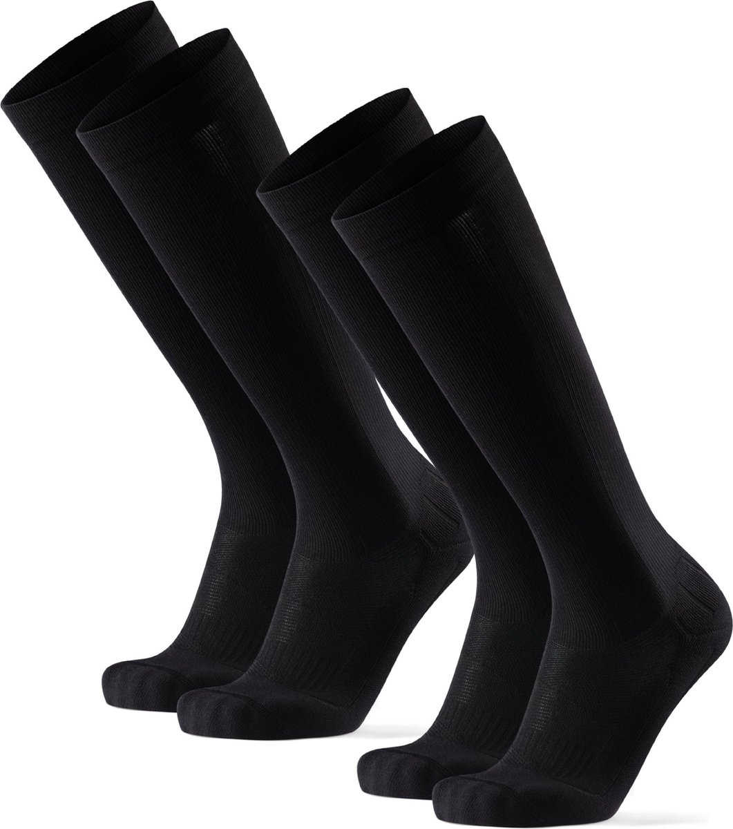 DANISH ENDURANCE Compressiekousen Dames & Heren - 21-26 mmHg - Zwart - Maat 39 - 42 - 2 paar