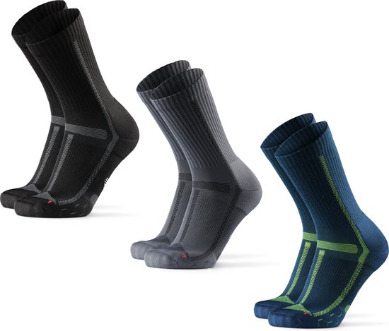 DANISH ENDURANCE Crew Chaussettes de course Longue Distance Femme et Homme 3 paires - anti ampoules - Taille 39-42