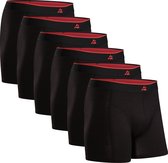 DANISH ENDURANCE Boxershorts Bamboe Viscose Heren Ondergoed - ultiem draagcomfort - 6 pack - Zwart/Rood - Maat S