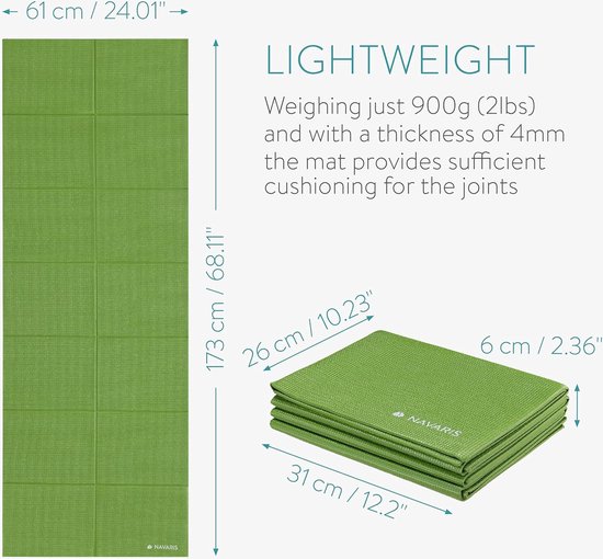 opvouwbare yogamat voor op reis - 4 mm dikke sportmat - Antislip fitnessmat voor yoga, pilates en fitness - Geschikt voor binnen en buiten van Core Balance — afbeelding 4