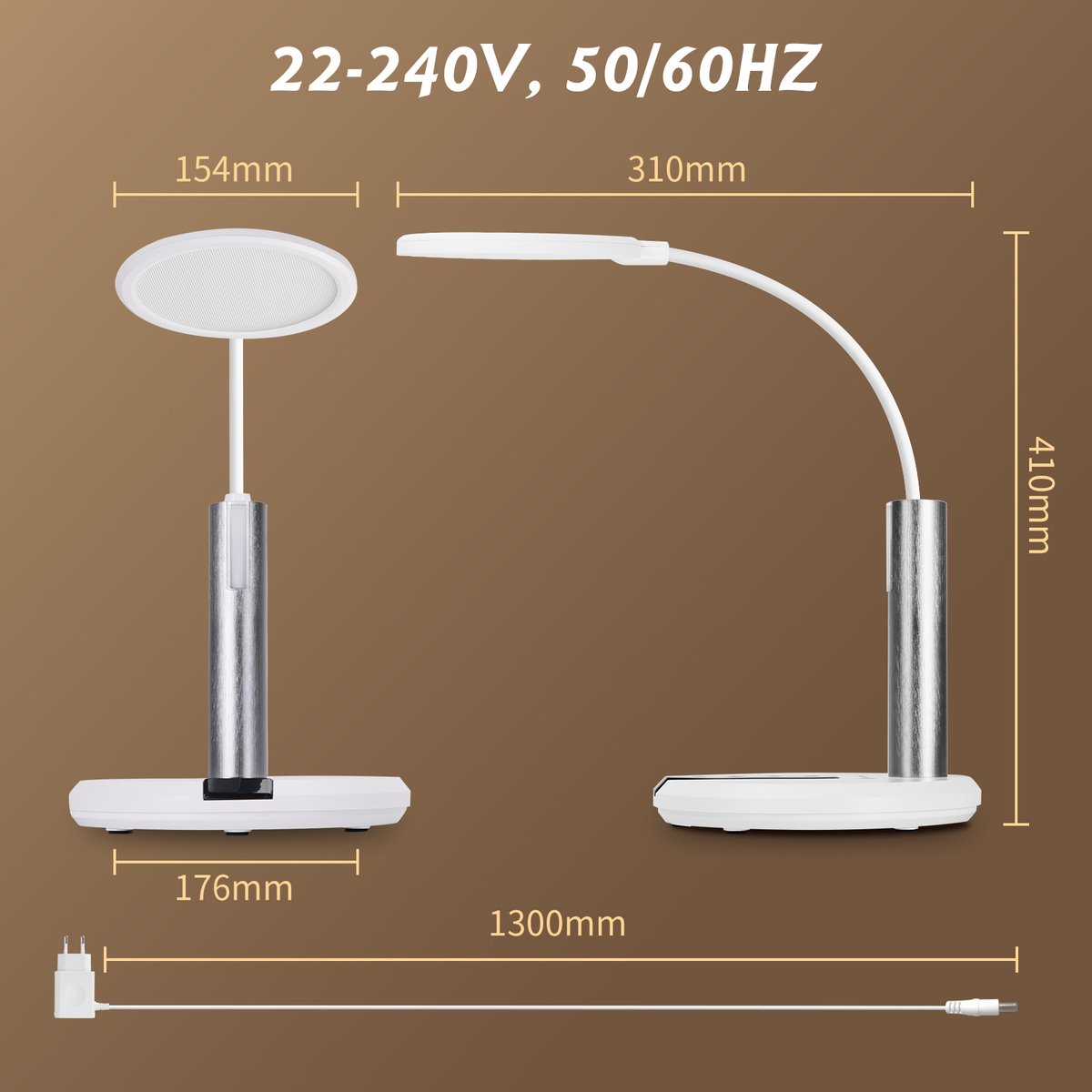 Aigostar 10Z1K - Bureaulamp LED Dimbaar - 3 Kleuren licht - met Nachtlampje - Leeslamp - Tafellamp – Ledlamp - Wit thumbnail 8