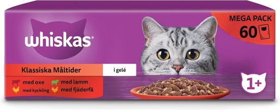 Whiskas Classic Meals in Gelei - Kattenvoer - 60x85 gram - 85 Gram - kip