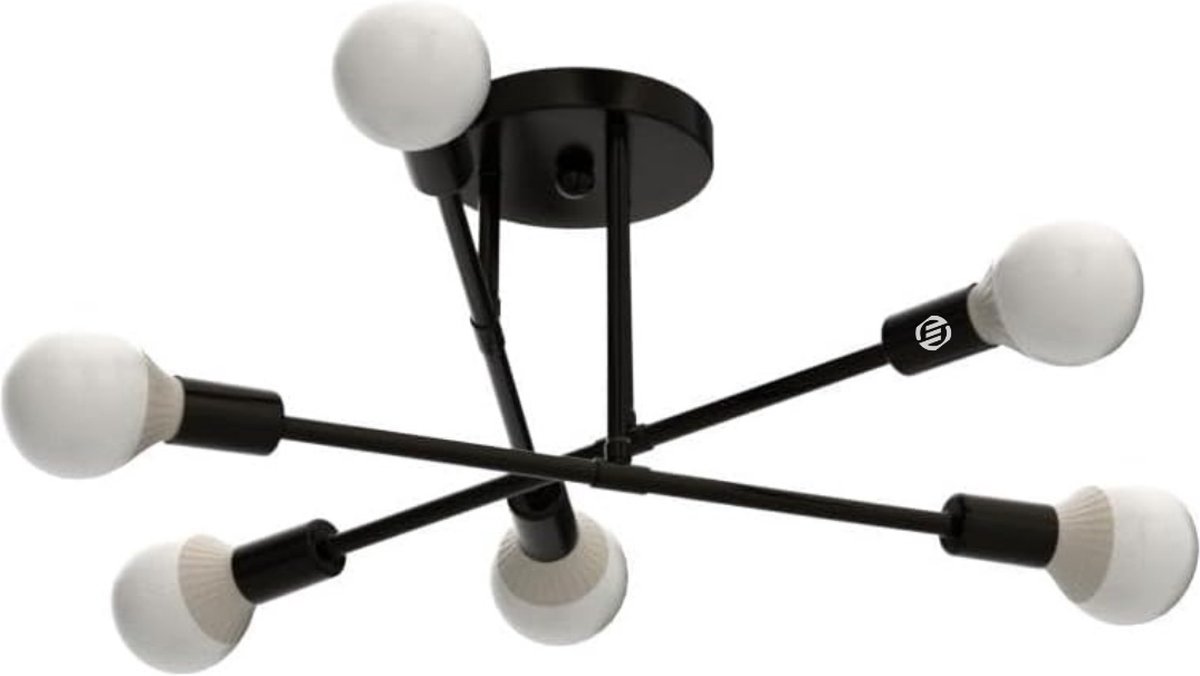 Equivera Plafonaire Lamp - Lamp - Plafond Lamp - Plafonnaire Lamp - Plafondlamp Zwart
