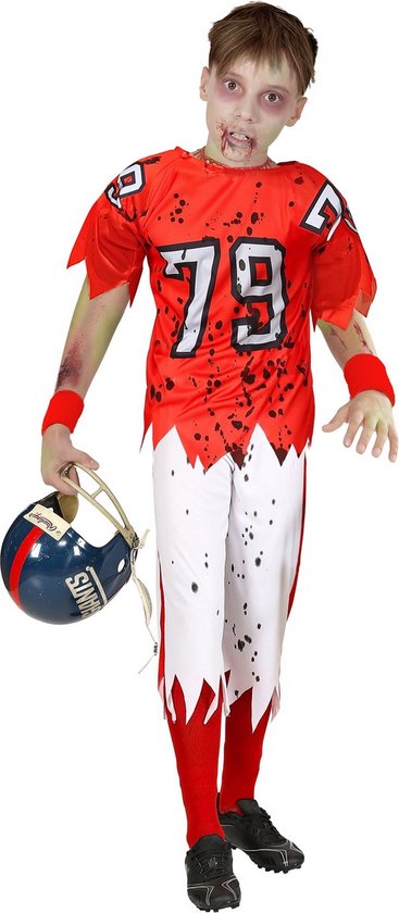 End Zone Zombie American Football Speler Kind Kostuum