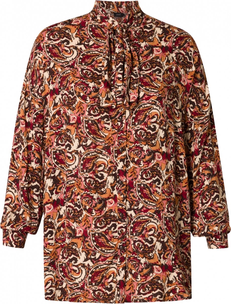 YESTA Ruby Essential Tops - Brick/Multi-Colour - maat 0(46)