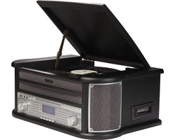 Denver Retro Platenspeler - Ingebouwde Speakers en Versterker - DAB Radio - Radio CD Speler - MRD51 - Hout