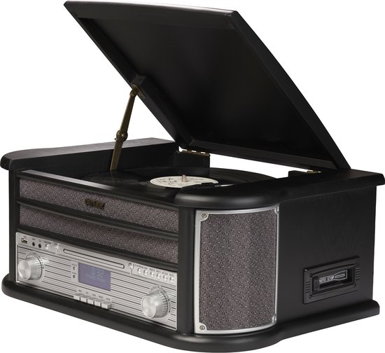 Denver Retro Platenspeler - Ingebouwde Speakers en Versterker - DAB Radio - Radio CD Speler - MRD51 - Hout
