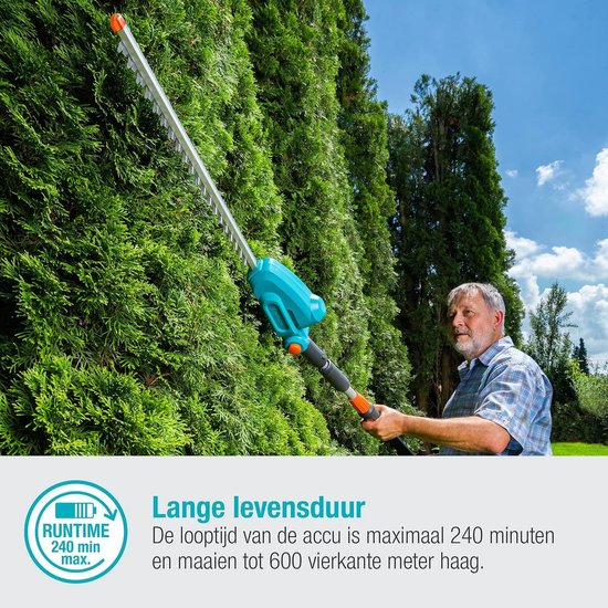 Telescopische accuheggenschaar 3 meter bereik 42cm zaaglengte zonder accu - kantelbare snoeikop 14732-55 Heggenschaar van GARDENA — afbeelding 5