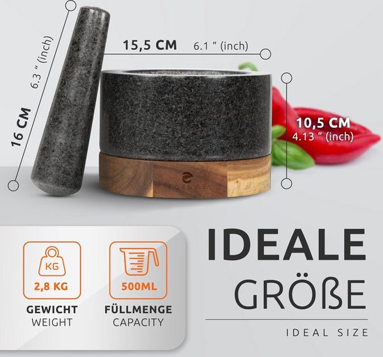 Vijzel en stamper 16 cm HIER kopen