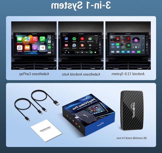 AutoSky CarPlay AI Box Lite – Draadloze CarPlay En Android Auto – Voor Fabrieksmatige Bedrade CarPlay – YouTube, Netflix, Gmail – Plug & Play 2 miniatura