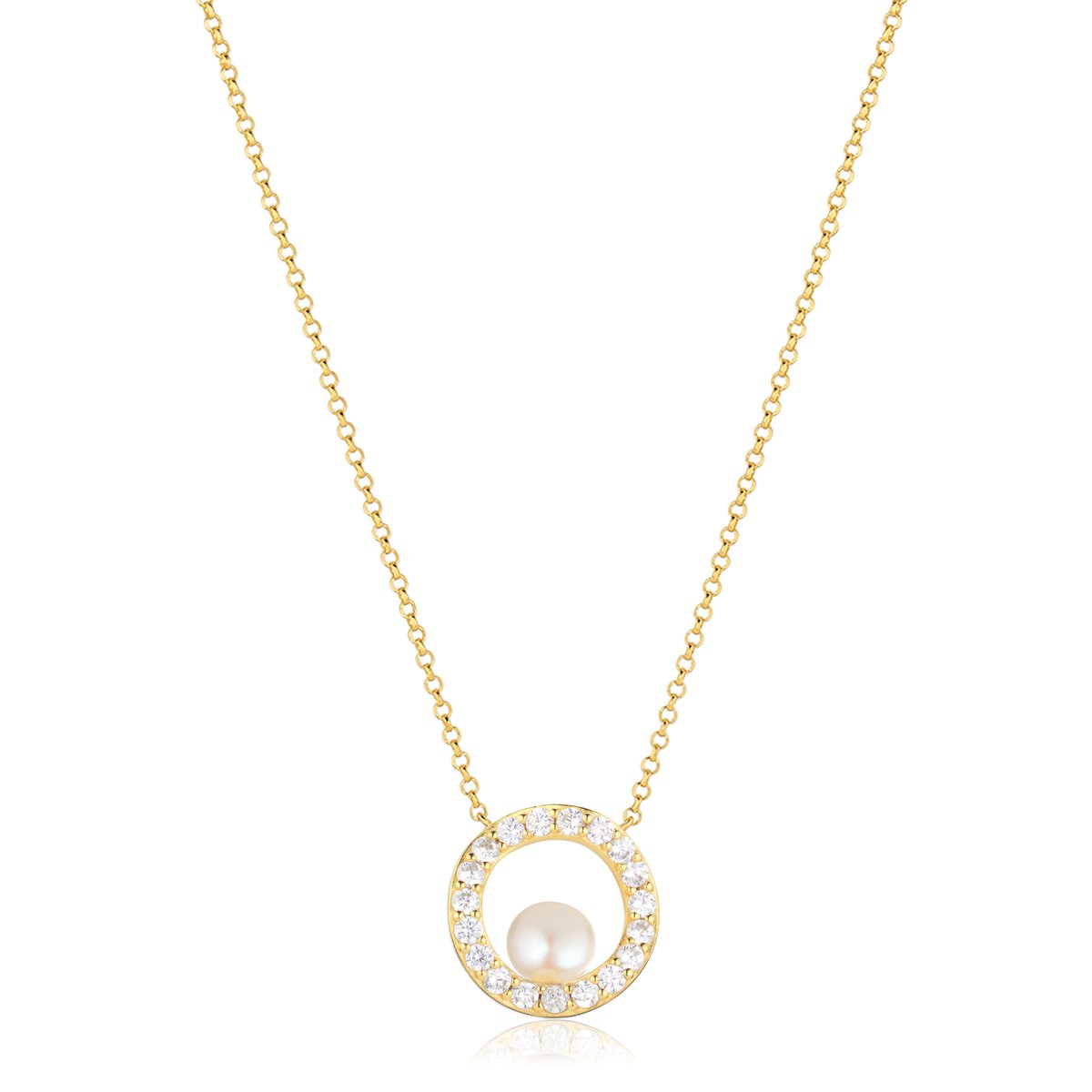 SIF JAKOBS JEWELLERY PONZA CIRCOLO NECKLACE SJ-N12348-PCZ-YG